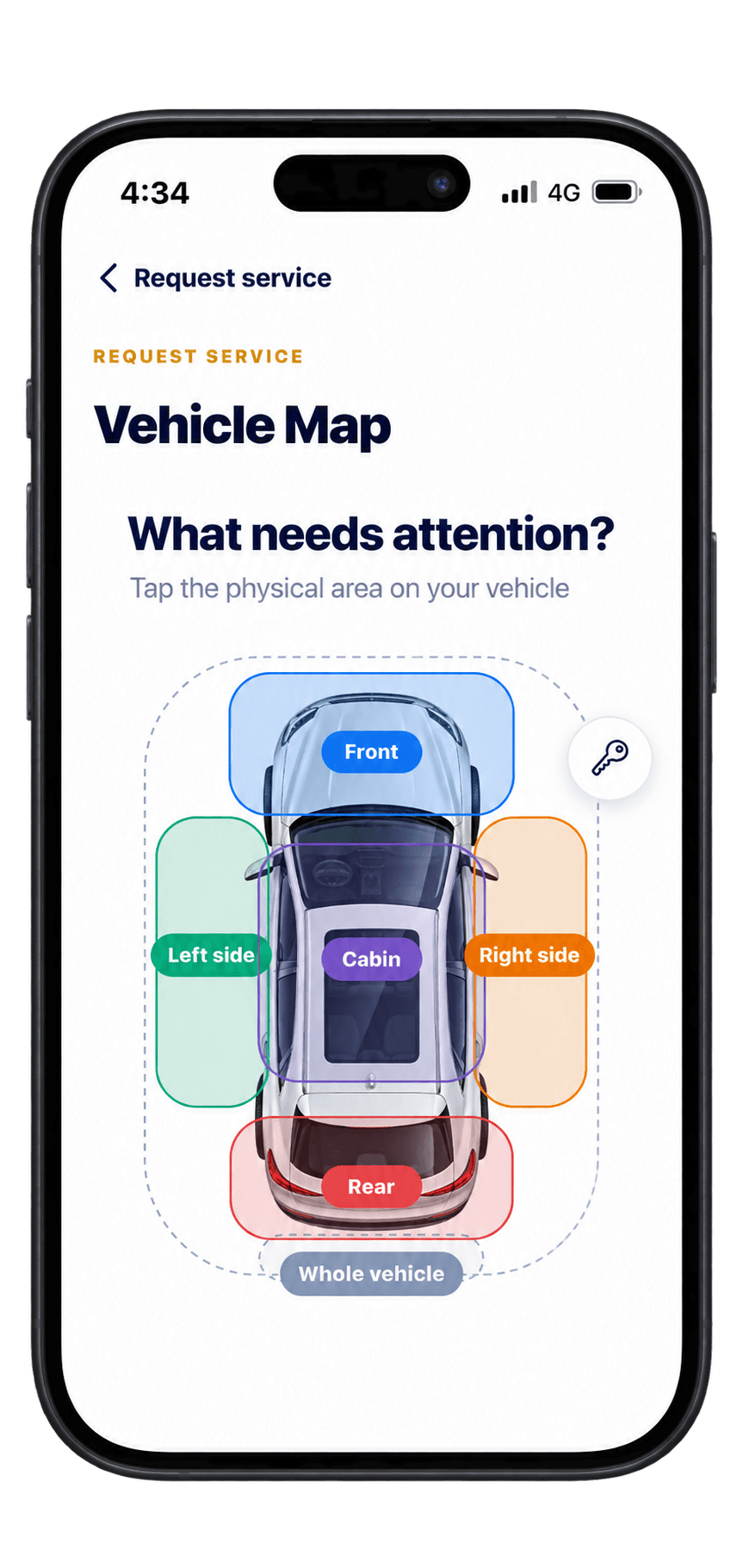 Vailor Vehicle Map on a phone