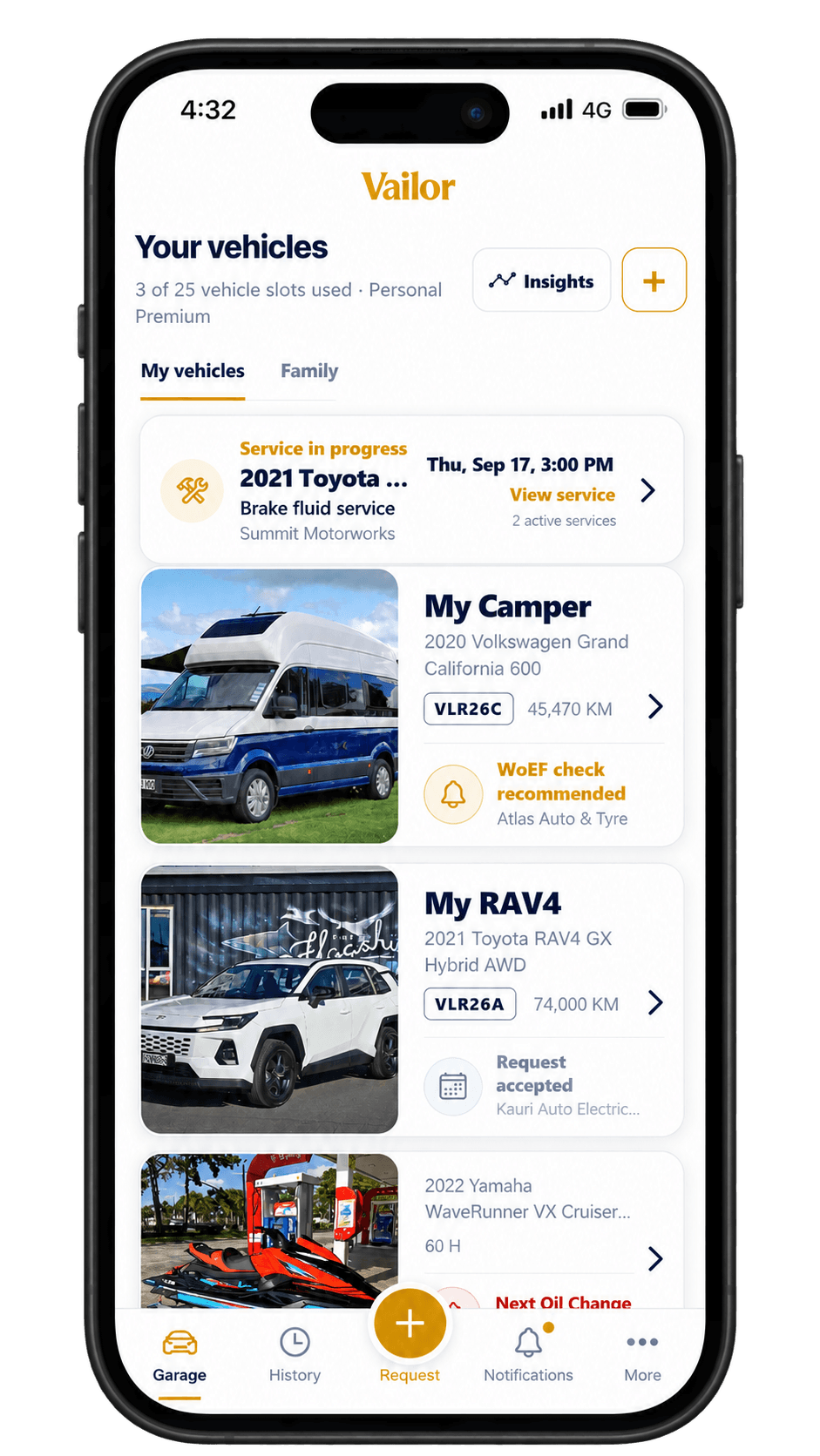 Vailor multi-asset Garage on a phone
